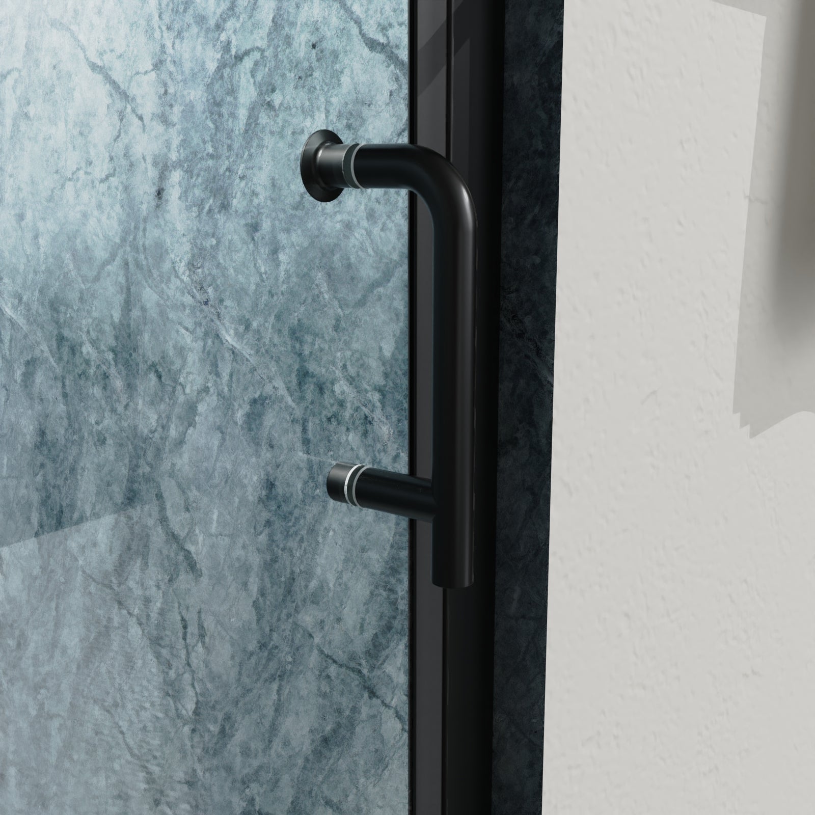 34 In. To 35 3 8 In. X 72 In Semi Frameless Pivot Shower Door In Matte Black With Clear Glass Matte Black Aluminium