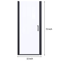 32 In. To 33 3 8 In. X 72 In Semi Frameless Pivot Shower Door In Matte Black With Clear Glass Matt Black Aluminium