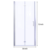 36 To 37 3 8 In. W X 72 In. H Bi Fold Semi Frameless Shower Doors In Chrome With Clear Glass Matte Black Aluminium