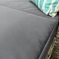 5 Pieces Pe Wicker Sectional Sofa Set With Gray Cushion Yes Sectional Gray Seats 4 Sectional Seating Groups Foam Steel