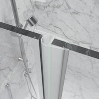 36 To 37 3 8 In. W X 72 In. H Bi Fold Semi Frameless Shower Doors In Chrome With Clear Glass Matte Black Aluminium