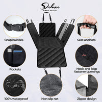 Simple Deluxe Dog Car Seat Cover For Back Seat, 100% Waterproof Pet Seat Protector With Mesh Window, Scratchproof & Nonslip Dog Hammock For Cars, Trucks, Suvs, X Large Black Oxford Fabric