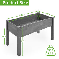 Raised Garden Bed With Legs, Elevated Wooden Planter Box For Outdoor Plants Gray Solid Wood