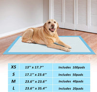 Scratchme Super Absorbent Waterproof Dog And Puppy Pet Training Pad, Housebreaking Pet Pad, 50 Count Small Size, 17.1 X23.6 , Blue Blue Paper