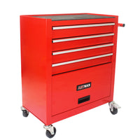 4 Drawers Multifunctional Red Tool Cart With Wheels Red Steel