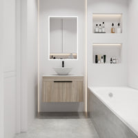 30''Modern Design Float Bathroom Vanity With Ceramic Basin Set,Wall Mounted White Oak Vanity With Soft Close Door,Kd Packing,Kd Packing,2 Pieces Parcel Top Bab217Mowh White Oak 2 Bathroom Wall Mounted Plywood