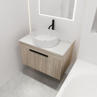 30 " Modern Design Float Bathroom Vanity With Ceramic Basin Set, Wall Mounted White Oak Vanity With Soft Close Door,Kd Packing,Kd Packing,2 Pieces Parcel Top Bab400Mowh White Oak 2 Bathroom Wall Mounted Plywood