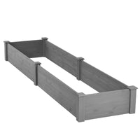 Over Ground Raised Garden Bed 96X28X10'', Large Long Planter Box For Outdoor, Tool Free Assembly Gray Solid Wood