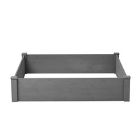 Raised Garden Bed 48X48X10'', Outdoor Wood Planter Box Over Floor, Tool Free Assembly Gray Garden & Outdoor Solid Wood