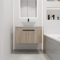 30 " Modern Design Float Bathroom Vanity With Ceramic Basin Set, Wall Mounted White Vanity With Soft Close Door,Kd Packing,Kd Packing,2 Pieces Parcel Top Bab101Mowh White Oak 2 Bathroom Wall Mounted Plywood