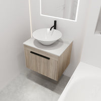 24 " Modern Design Float Bathroom Vanity With Ceramic Basin Set, Wall Mounted White Oak Vanity With Soft Close Door,Kd Packing,Kd Packing,2 Pieces Parcel Top Bab217Mowh White Oak 2 Bathroom Wall Mounted Plywood