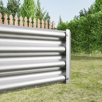 Raised Garden Bed Kit Metal Raised Bed Garden 7.6X3.7X0.98Ft For Flower Planters, Vegetables Herb Silver Silver Garden & Outdoor Metal