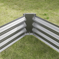 Raised Garden Bed Kit Metal Raised Bed Garden 7.6X3.7X0.98Ft For Flower Planters, Vegetables Herb Silver Silver Garden & Outdoor Metal