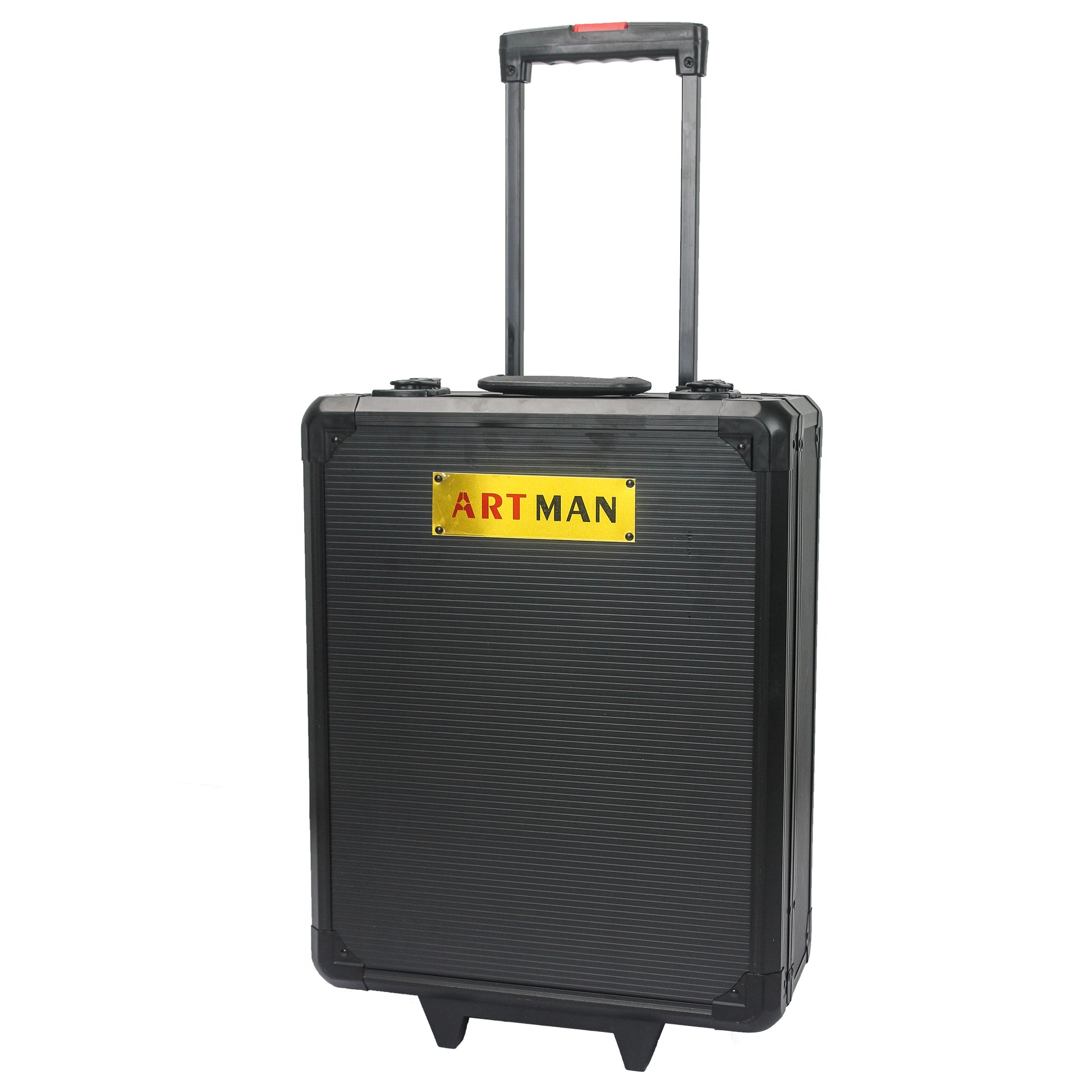 Black Hand Tool Box With 4 Layers Of Toolset And Wheels Black Plastic