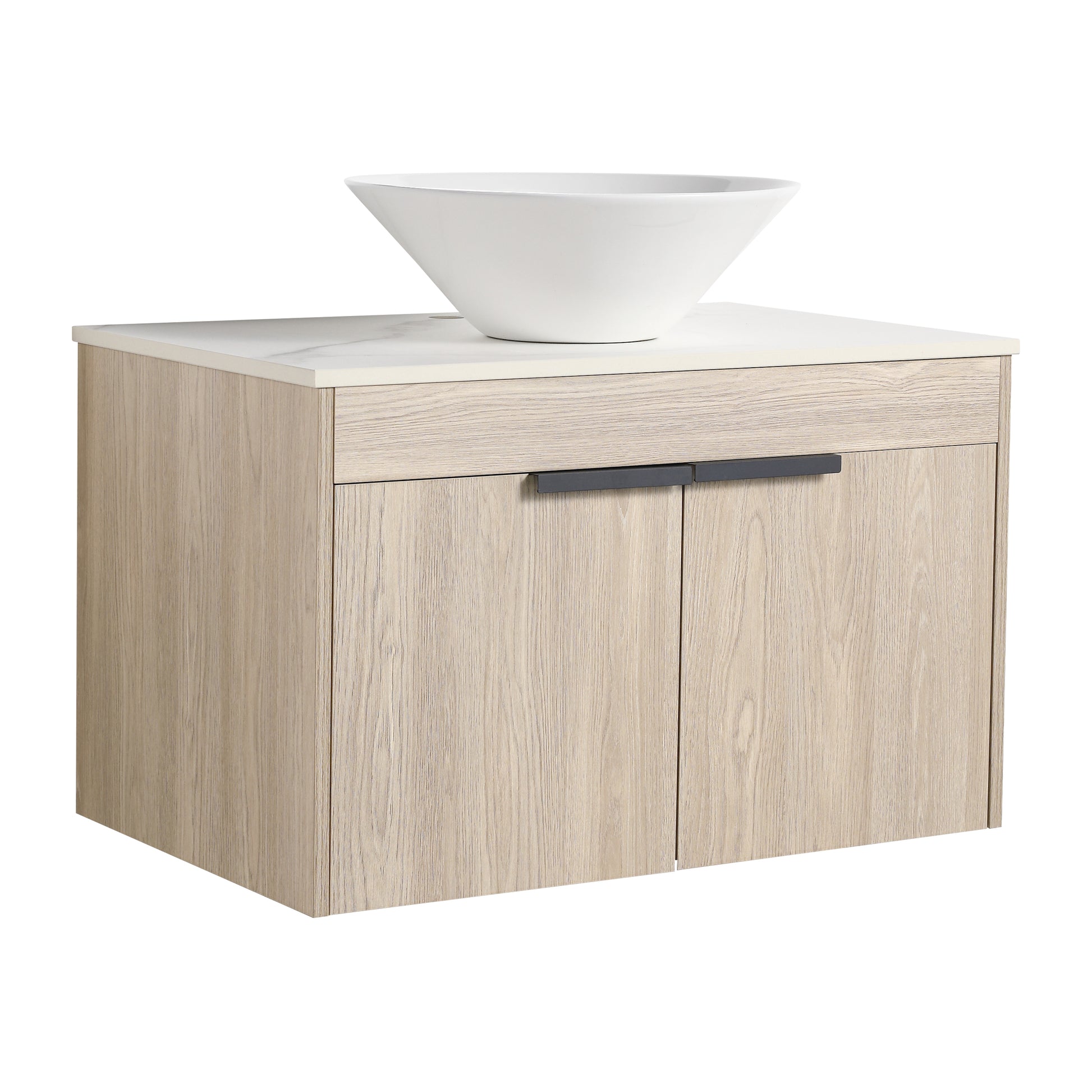 30''Modern Design Float Bathroom Vanity With Ceramic Basin Set,Wall Mounted White Oak Vanity With Soft Close Door,Kd Packing,Kd Packing,2 Pieces Parcel Top Bab217Mowh White Oak 2 Bathroom Wall Mounted Plywood