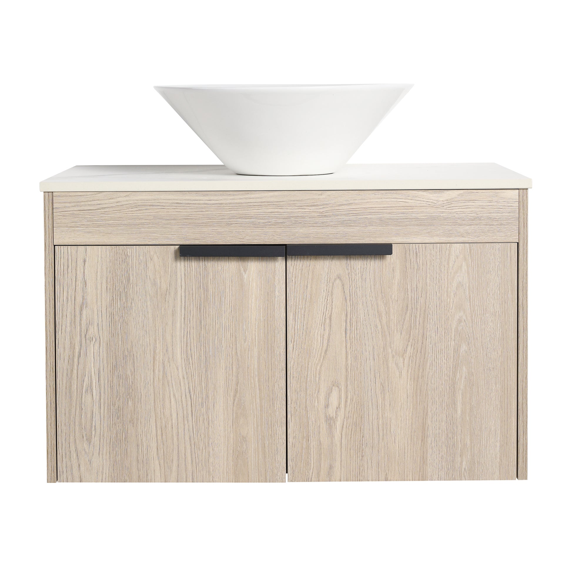 30''Modern Design Float Bathroom Vanity With Ceramic Basin Set,Wall Mounted White Oak Vanity With Soft Close Door,Kd Packing,Kd Packing,2 Pieces Parcel Top Bab217Mowh White Oak 2 Bathroom Wall Mounted Plywood