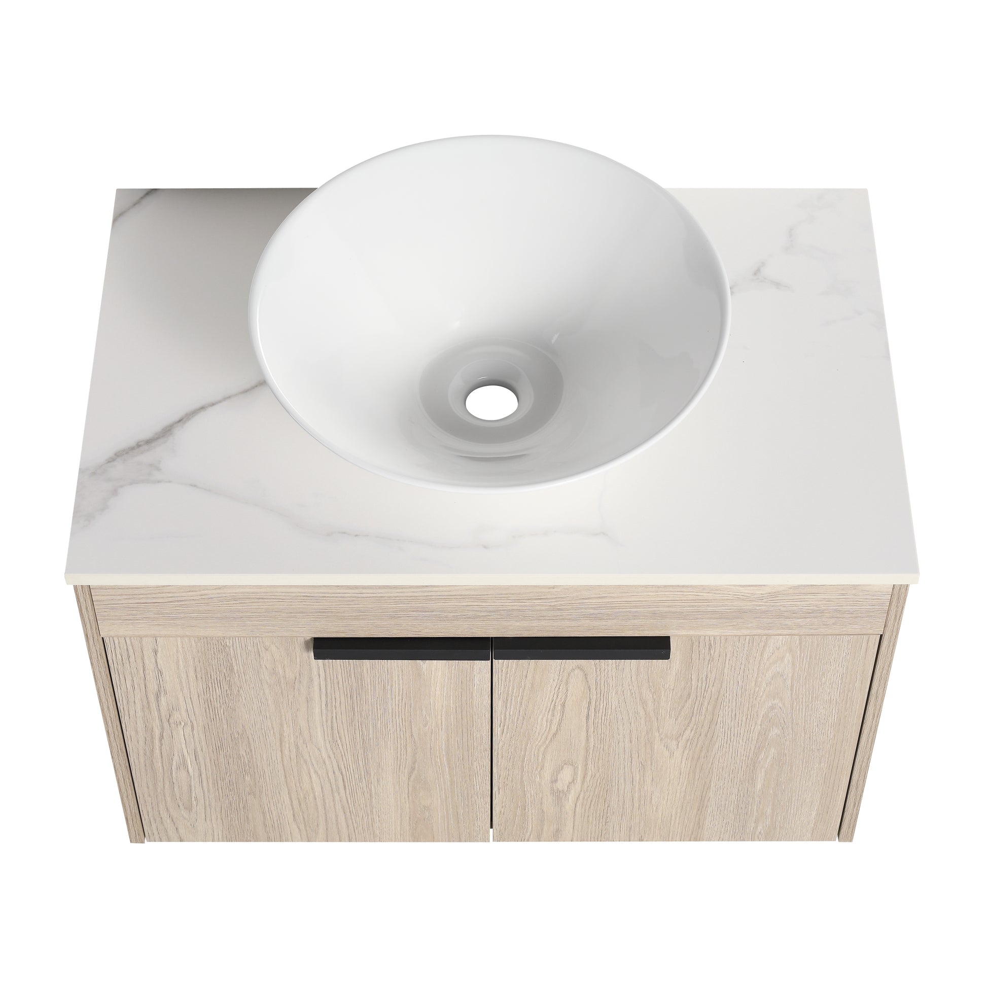 30''Modern Design Float Bathroom Vanity With Ceramic Basin Set,Wall Mounted White Oak Vanity With Soft Close Door,Kd Packing,Kd Packing,2 Pieces Parcel Top Bab217Mowh White Oak 2 Bathroom Wall Mounted Plywood