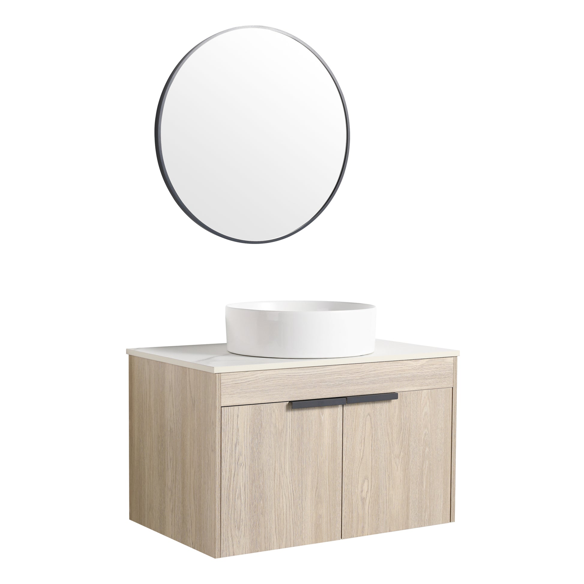 30 " Modern Design Float Bathroom Vanity With Ceramic Basin Set, Wall Mounted White Oak Vanity With Soft Close Door,Kd Packing,Kd Packing,2 Pieces Parcel Top Bab400Mowh White Oak 2 Bathroom Wall Mounted Plywood