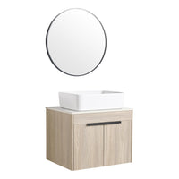 24 " Modern Design Float Bathroom Vanity With Ceramic Basin Set, Wall Mounted White Oak Vanity With Soft Close Door,Kd Packing,Kd Packing,2 Pieces Parcel Top Bab110Mowh White Oak 2 Bathroom Wall Mounted Plywood