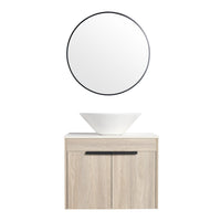 24 " Modern Design Float Bathroom Vanity With Ceramic Basin Set, Wall Mounted White Oak Vanity With Soft Close Door,Kd Packing,Kd Packing,2 Pieces Parcel Top Bab217Mowh White Oak 2 Bathroom Wall Mounted Plywood