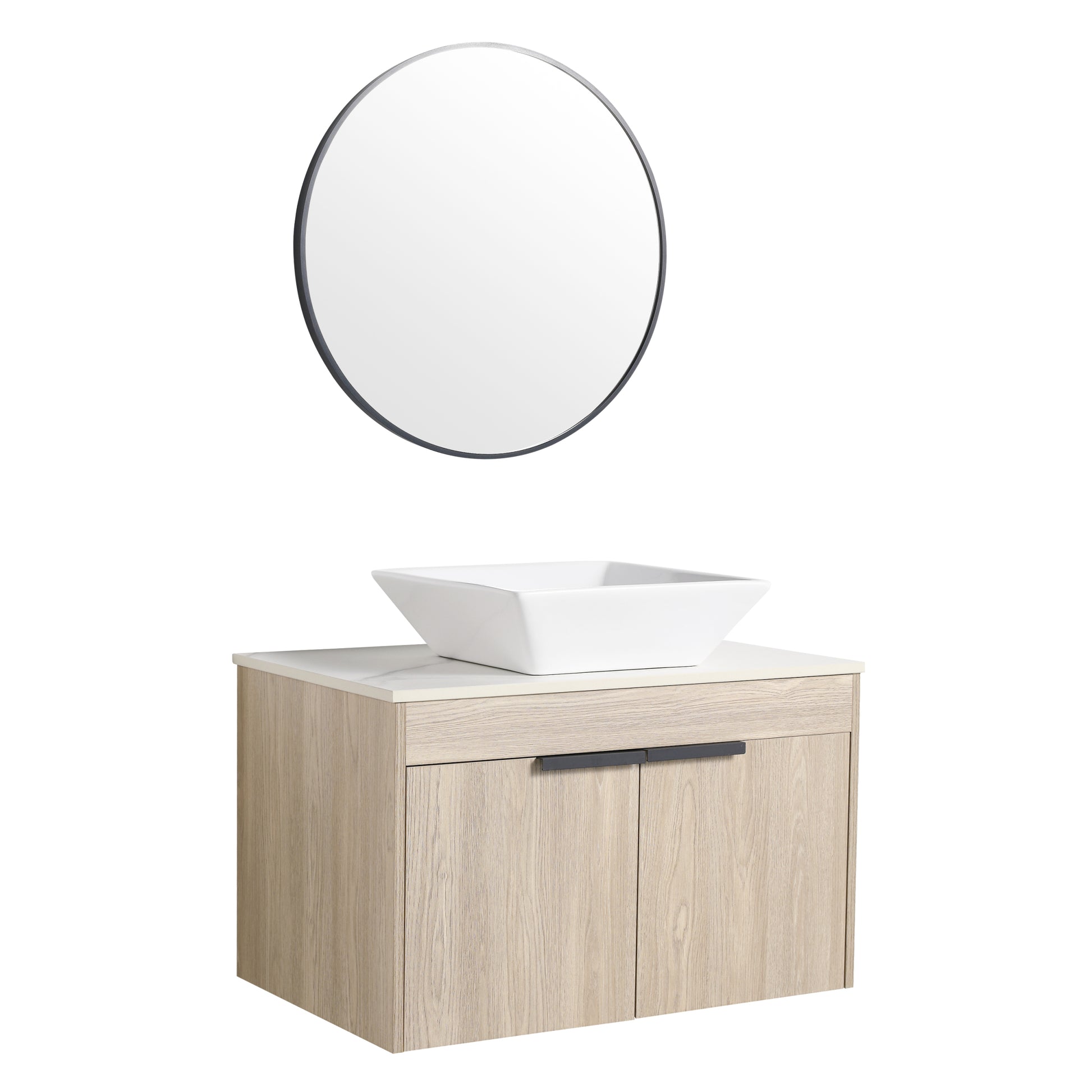 30 " Modern Design Float Bathroom Vanity With Ceramic Basin Set, Wall Mounted White Vanity With Soft Close Door,Kd Packing,Kd Packing,2 Pieces Parcel Top Bab101Mowh White Oak 2 Bathroom Wall Mounted Plywood