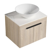 24 " Modern Design Float Bathroom Vanity With Ceramic Basin Set, Wall Mounted White Oak Vanity With Soft Close Door,Kd Packing,Kd Packing,2 Pieces Parcel Top Bab217Mowh White Oak 2 Bathroom Wall Mounted Plywood