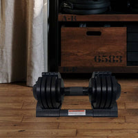 22Lbs Adjustable Dumbbell Steel Plastic Black Steel