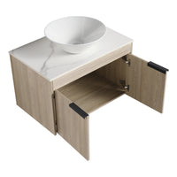 30''Modern Design Float Bathroom Vanity With Ceramic Basin Set,Wall Mounted White Oak Vanity With Soft Close Door,Kd Packing,Kd Packing,2 Pieces Parcel Top Bab217Mowh White Oak 2 Bathroom Wall Mounted Plywood