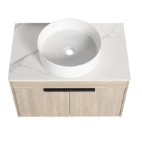 30 " Modern Design Float Bathroom Vanity With Ceramic Basin Set, Wall Mounted White Oak Vanity With Soft Close Door,Kd Packing,Kd Packing,2 Pieces Parcel Top Bab400Mowh White Oak 2 Bathroom Wall Mounted Plywood