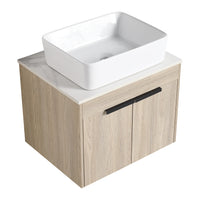 24 " Modern Design Float Bathroom Vanity With Ceramic Basin Set, Wall Mounted White Oak Vanity With Soft Close Door,Kd Packing,Kd Packing,2 Pieces Parcel Top Bab110Mowh White Oak 2 Bathroom Wall Mounted Plywood