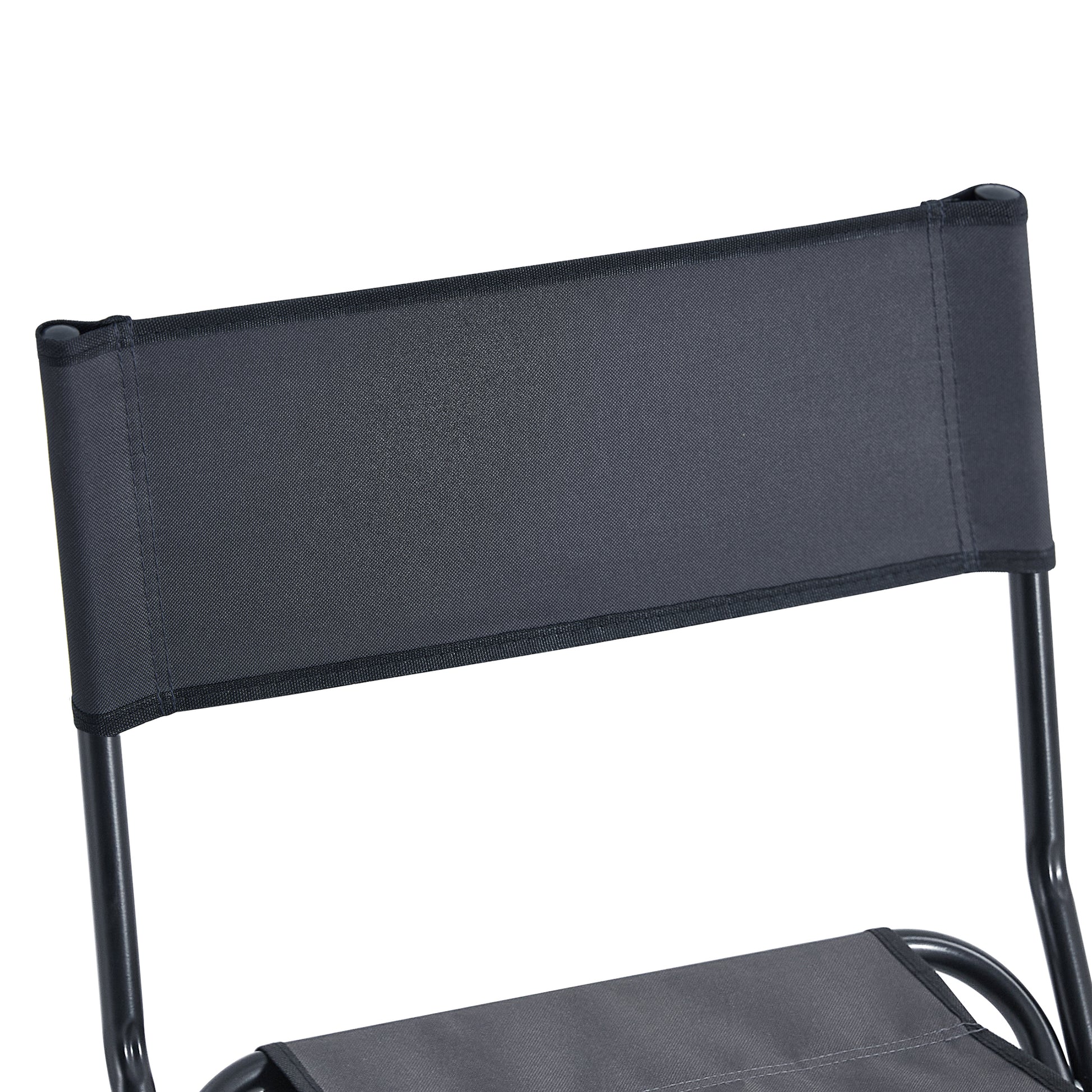 Set Of 3, Folding Outdoor Table And Chairs Set For Indoor, Outdoor Camping, Picnics, Beach,Backyard, Bbq, Party, Patio, Black Gray Black Aluminum