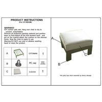Patio Indoor Outdoor Aluminum Ottoman Footstool With Cushion, Powdered Pewter Pewter Foam Aluminum