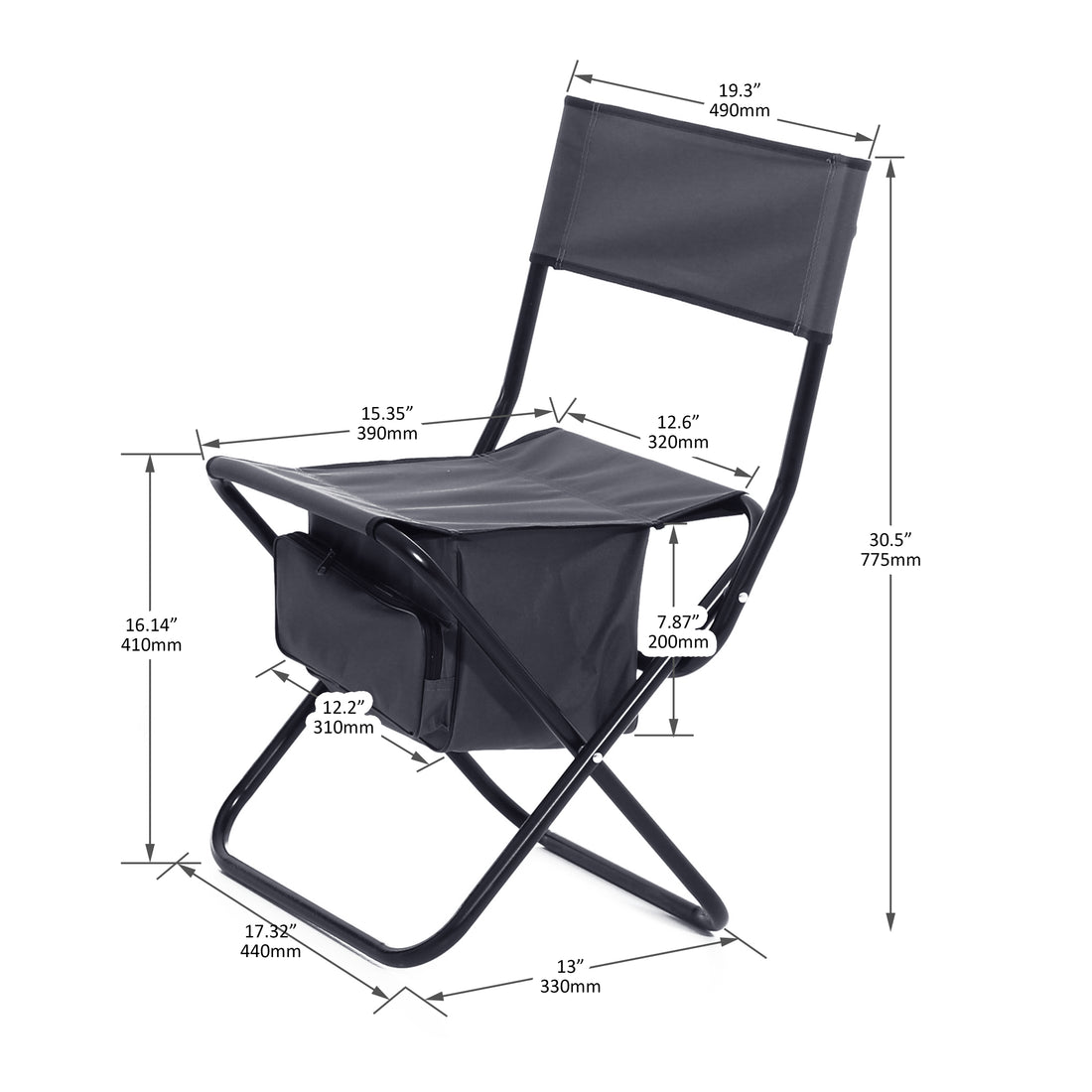 Set Of 3, Folding Outdoor Table And Chairs Set For Indoor, Outdoor Camping, Picnics, Beach,Backyard, Bbq, Party, Patio, Black Gray Black Aluminum