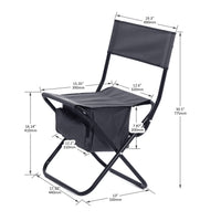 Set Of 3, Folding Outdoor Table And Chairs Set For Indoor, Outdoor Camping, Picnics, Beach,Backyard, Bbq, Party, Patio, Black Gray Black Aluminum
