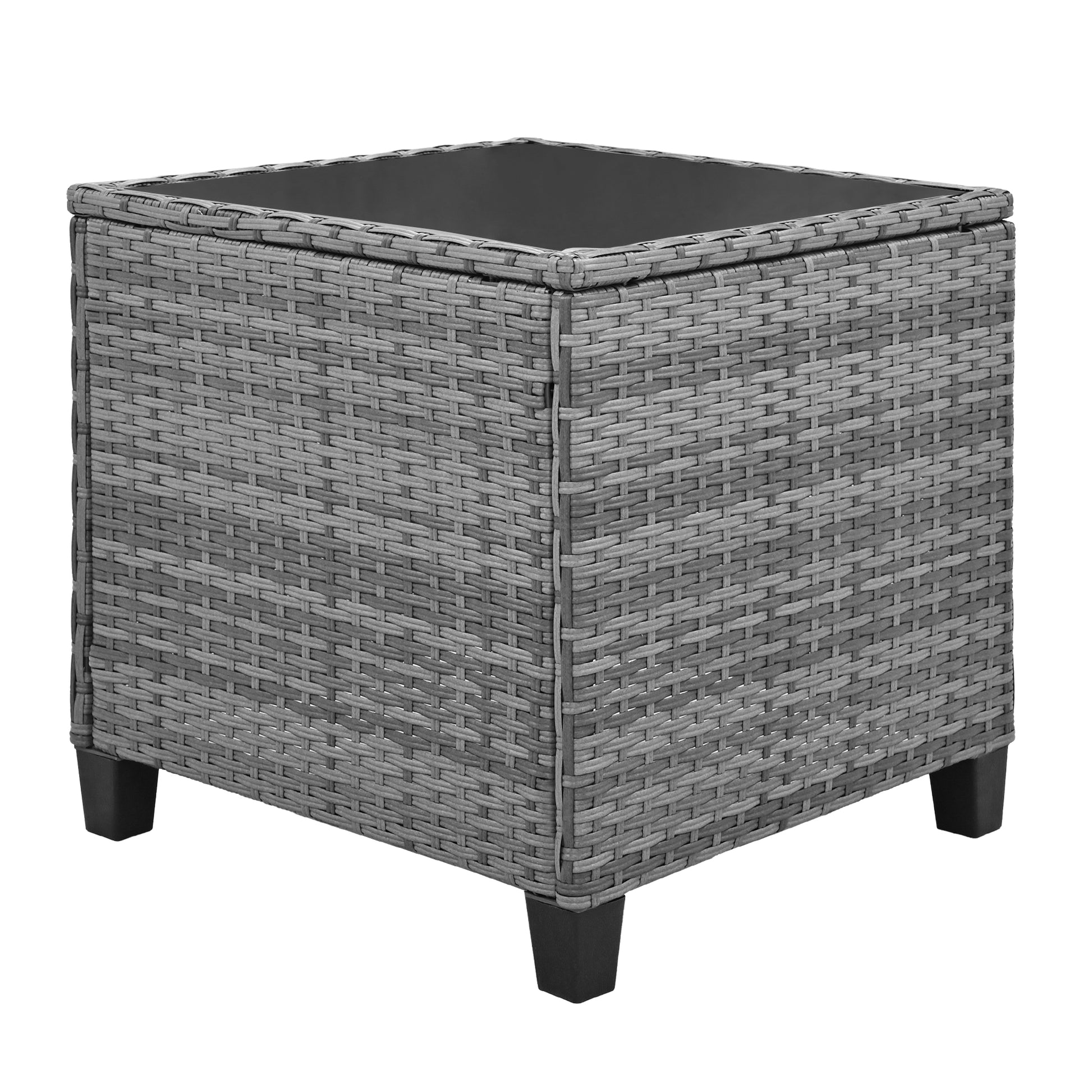 Outdoor Rattan Two Person Combination With Coffee Table, Adjustable, Suitable For Courtyard, Swimming Pool, Balcony Gray Hdpe