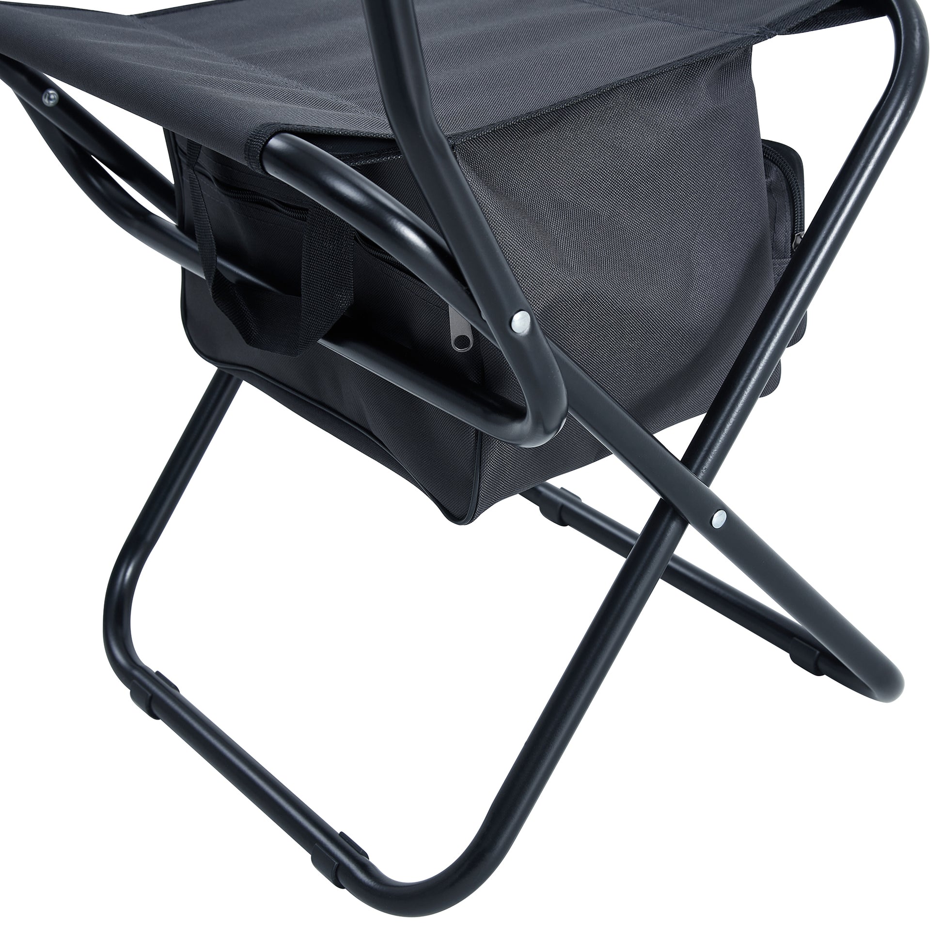 Set Of 3, Folding Outdoor Table And Chairs Set For Indoor, Outdoor Camping, Picnics, Beach,Backyard, Bbq, Party, Patio, Black Gray Black Aluminum