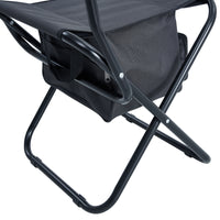 Set Of 3, Folding Outdoor Table And Chairs Set For Indoor, Outdoor Camping, Picnics, Beach,Backyard, Bbq, Party, Patio, Black Gray Black Aluminum