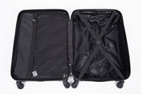 3 Piece Luggage Sets Abs Lightweight Suitcase With Two Hooks, Spinner Wheels, Tsa Lock, 20 24 28 Black Black Abs