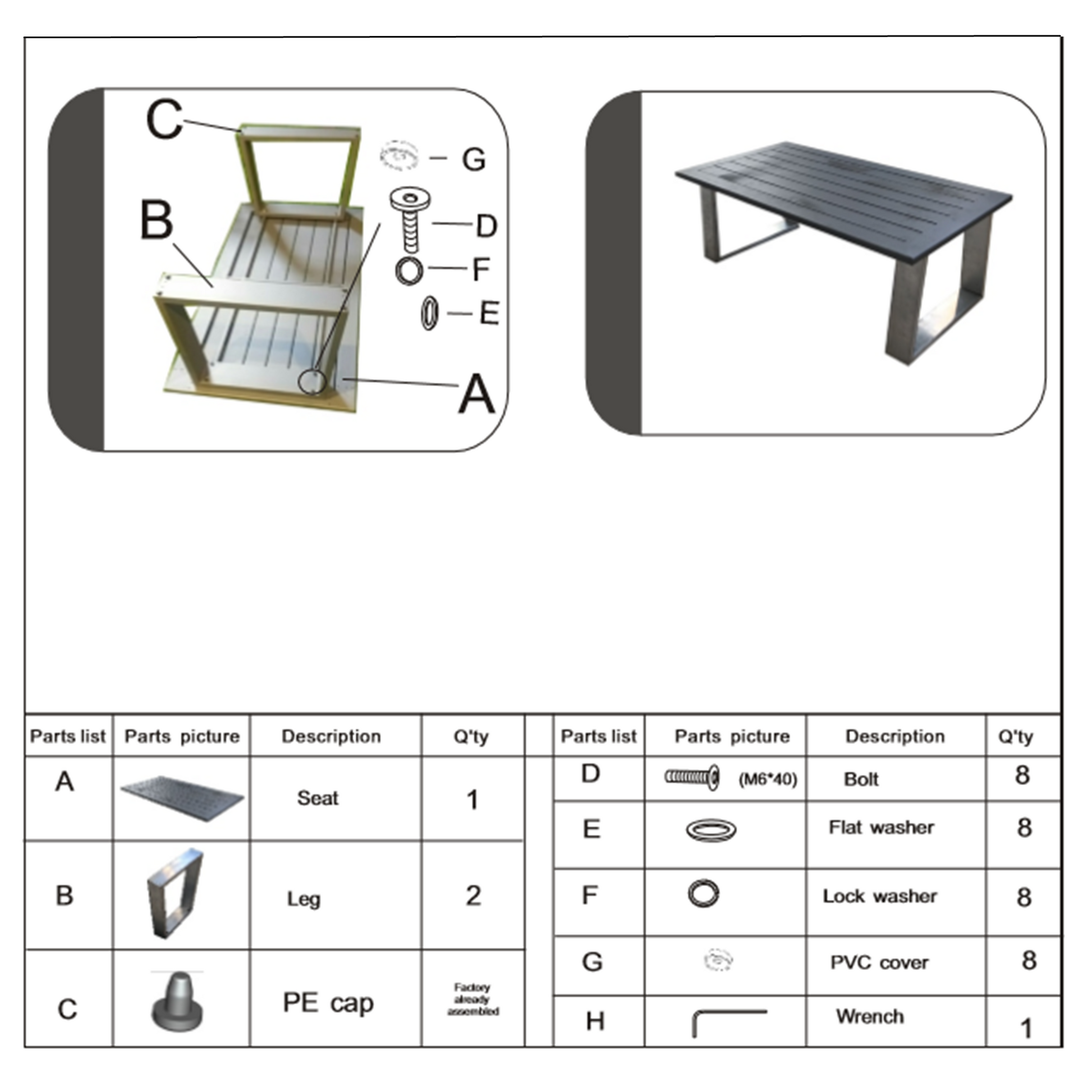 Coffee Table, Powder Pewter Pewter Aluminum