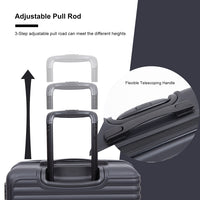 3 Piece Luggage Sets Abs Lightweight Suitcase With Two Hooks, Spinner Wheels, Tsa Lock, 20 24 28 Black Black Abs