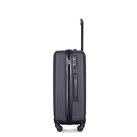 3 Piece Luggage Sets Abs Lightweight Suitcase With Two Hooks, Spinner Wheels, Tsa Lock, 20 24 28 Black Black Abs