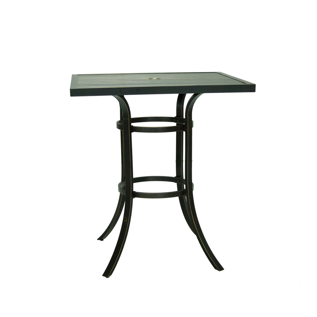 42" Square Bar Table For Indoor And Outdoor Use Antique Bronze Aluminium