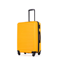 3 Piece Luggage Sets Abs Lightweight Suitcase With Two Hooks, Spinner Wheels, Tsa Lock, 20 24 28 Orange Orange Abs