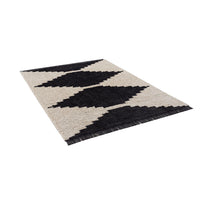 Black & Ivory Modern Area Rug Black Ivory Polyester