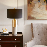 Concrete Table Lamp Black Cotton