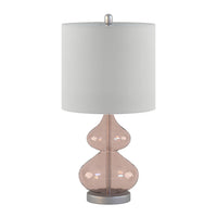 Ellipse Curved Glass Table Lamp, Set Of 2 Pink Cotton