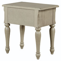 Solid Wood Traditional One Drawer Side Table End Table Nightstand, Stone Gray Stone Gray Solid Wood Mdf