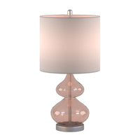 Ellipse Curved Glass Table Lamp, Set Of 2 Pink Cotton