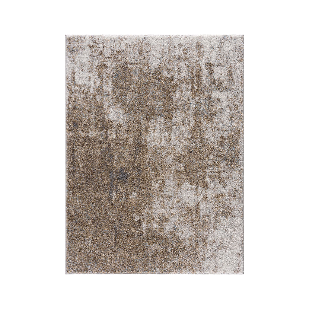 Cozy Shag Abstract Area Rug Grey Cream Polyester