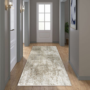 Cozy Shag Abstract Area Rug Grey Cream Polyester